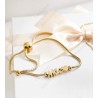 PULSEIRA CORAÇÃO COM A PALAVRA MÃE - AÇO INOXIDÁVEL