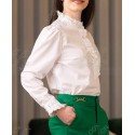 BLUSA COM PORMENOR BORDADO INGLÊS