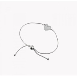 PULSEIRA CORAÇÃO COM MADREPÉROLA E ZIRCÔNIAS - AÇO INOXIDÁVEL