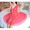 CONJUNTO MULHER RENDA CAMISA E CUECA / VERMELHO TU