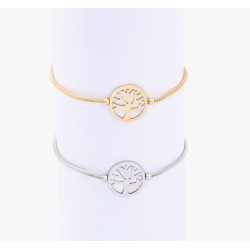Pulseira em aço Inoxidável e Madrepérola - Árvore da vida