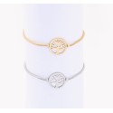 PULSEIRA ÁRVORE DA VIDA COM MADREPÉROLA - AÇO INOXIDÁVEL