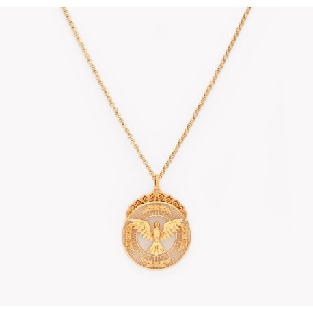 Colar aço inoxidável Medalha Espírito Santo