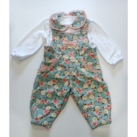 Jardineira e Blusa - Flores