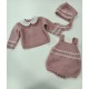 Conjunto 3 Peças em Malha - Camisola - Fofo e Touca