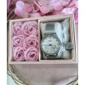 CONJUNTO RELÓGIO E PULSEIRA MÃE - AÇO INOXIDÁVEL