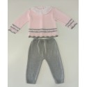 CONJUNTO BEBE EM MALHA - CAMISOLA E CALÇA