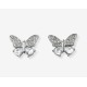 CONJUNTO DE BORBOLETA EM AÇO INOXIDÁVEL E BRILHANTES