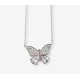 CONJUNTO DE BORBOLETA EM AÇO INOXIDÁVEL E BRILHANTES