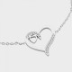 Pulseira em aço Inoxidável com Coração e Zirconias