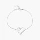 Pulseira em aço Inoxidável com Coração e Zirconias