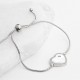 Pulseira Aço inoxidável - coração com madrepérola e zircónias