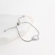 Pulseira Aço inoxidável - coração com madrepérola e zircónias