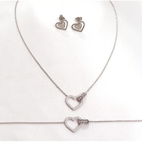 CONJUNTO CORAÇÃO AÇO INOXIDÁVEL