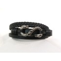 PULSEIRA SERPENTE - COURO E AÇO INOXIDÁVEL