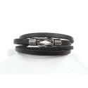 PULSEIRA NÓ - COURO E AÇO INOXIDÁVEL