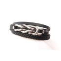 PULSEIRA NÓ MARINHO - COURO E AÇO INOXIDÁVEL