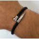 PULSEIRA PREGO - COURO E AÇO INOXIDÁVEL