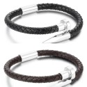 PULSEIRA PREGO EM COURO - AÇO INOXIDÁVEL