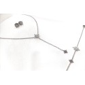 CONJUNTO DE ESTRELA COM ZIRCÔNIAS - AÇO INOXIDÁVEL