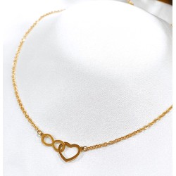 COLAR CORAÇÃO E INFINITO - AÇO INOXIDÁVEL