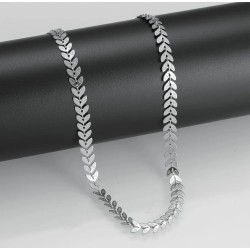 COLAR GARGANTILHA FOLHAS - AÇO INOXIDÁVEL