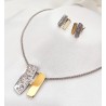 CONJUNTO MADRID COM BRILHANTES - AÇO INOXIDÁVEL