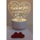 CANDEEIRO LED "PARA SER FELIZ QUE SEJA CONTIGO"