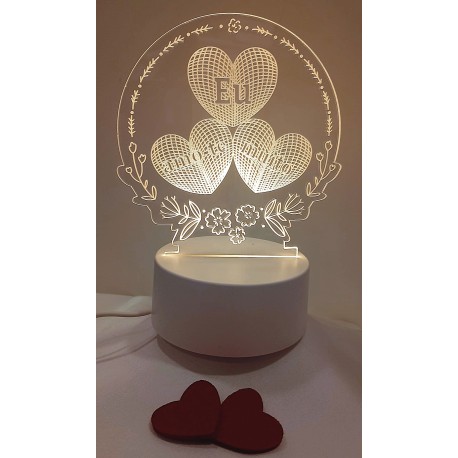 CANDEEIRO LED EU AMO-TE MUITO