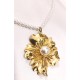 COLAR FLOR COM PÉROLAS - AÇO INOXIDÁVEL