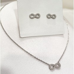 CONJUNTO INFINITO COM ZIRCÔNIAS - AÇO INOXIDÁVEL