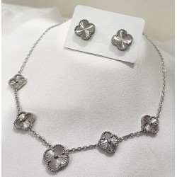 CONJUNTO TREVO COM TEXTURA - AÇO INOXIDÁVEL