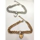 PULSEIRA CORAÇÃO E BRILHANTES - AÇO INOXIDÁVEL