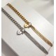 PULSEIRA CORAÇÃO E BRILHANTES - AÇO INOXIDÁVEL