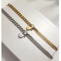 PULSEIRA CORAÇÃO E BRILHANTES - AÇO INOXIDÁVEL