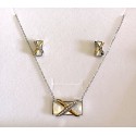 CONJUNTO MADREPÉROLA E ZIRCÔNIAS - AÇO INOXIDÁVEL
