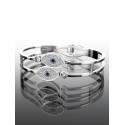 PULSEIRA BRACELETE OLHO TURCO COM BRILHANTES - AÇO INOXIDÁVEL