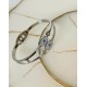 BRACELETE OLHO TURCO COM BRILHANTES - AÇO INOXIDÁVEL