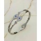 BRACELETE OLHO TURCO COM BRILHANTES - AÇO INOXIDÁVEL