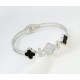 BRACELETE TREVO 4 FOLHAS DE MADREPÉROLA COM BRILHANTES - AÇO INOXIDÁVEL