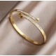 BRACELETE PREGO COM ZIRCÔNIA - AÇO INOXIDÁVEL