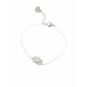 PULSEIRA FLOR DE LÓTUS COM ZIRCÔNIAS - AÇO INOXIDÁVEL