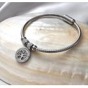 PULSEIRA ÁRVORE DA VIDA COM BRILHANTES - AÇO INOXIDÁVEL