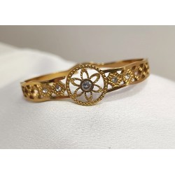 BRACELETE COM BRILHANTES - AÇO INOXIDÁVEL