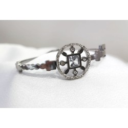 BRACELETE COM BRILHANTES - AÇO INOXIDÁVEL