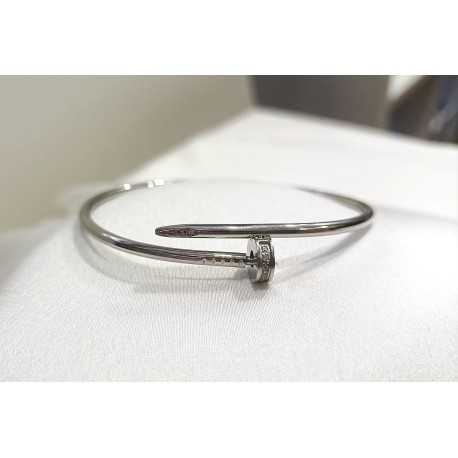 PULSEIRA BRACELETE DE PREGO COM BRILHANTES - AÇO INOXIDÁVEL