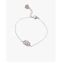 PULSEIRA FLOR DE LÓTUS COM ZIRCÔNIAS - AÇO INOXIDÁVEL