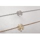 PULSEIRA TREVO 4 FOLHAS COM ZICÔNIAS - AÇO INOXIDÁVEL
