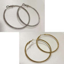 BRINCOS ARGOLAS RISCADAS - AÇO INOXIDÁVEL