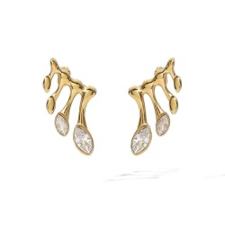 BRINCOS GOTAS COM CRISTAL - AÇO INOXIDÁVEL